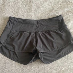 Lululemon black speed up shorts